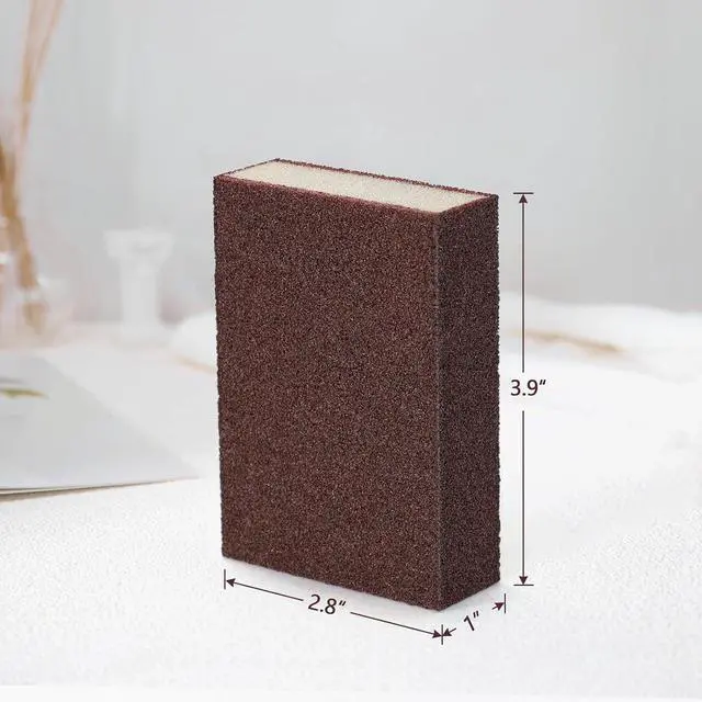 Alt view image 2 of 7 - 6 Pack Magic Carborundum Sponge with 1 Handle Rust Scrubber for Cookware | High Density Emery Pads Remove Burnt Grease Grime on Pots Pans Sinks Grills Stovetops Kitchen Bathroom Surfaces, Metal Tools