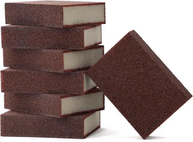 Alt view image 7 of 7 - 6 Pack Magic Carborundum Sponge with 1 Handle Rust Scrubber for Cookware | High Density Emery Pads Remove Burnt Grease Grime on Pots Pans Sinks Grills Stovetops Kitchen Bathroom Surfaces, Metal Tools