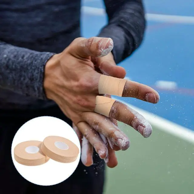 Alt view image 6 of 7 - 2 Rolls Finger Tape, Extra Strong Adhesive 0.6-Inch x 32-feet Athletic Tape for Fingers, Hands, & Toes, Rock Climbing Tape, Skin-Friendly Sports Tape for Outdoor Sports Climbing Football (Skin Color)