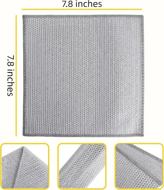 Alt view image 7 of 7 - 10 PCS New Upgrade 3-Layer Metal Dish Cloth,Non Scratch Wire Dishcloth,Steel Wool Scrubber,Kitchen Cleaning DishRags,Sinks,Dishes,Stove Top.