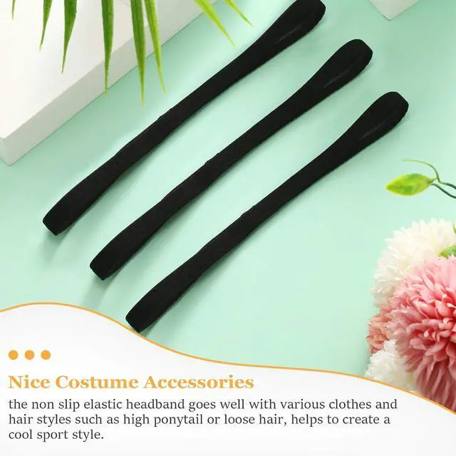 Alt view image 7 of 7 - WILLBOND 12 Pcs Thin Sport Elastic Headband Non Slip Skinny Athletic Exercise Hairband Women Men Silicone Grip Hair Sweatband Yoga Workout Running Football Basketball Soccer Tennis(Black)
