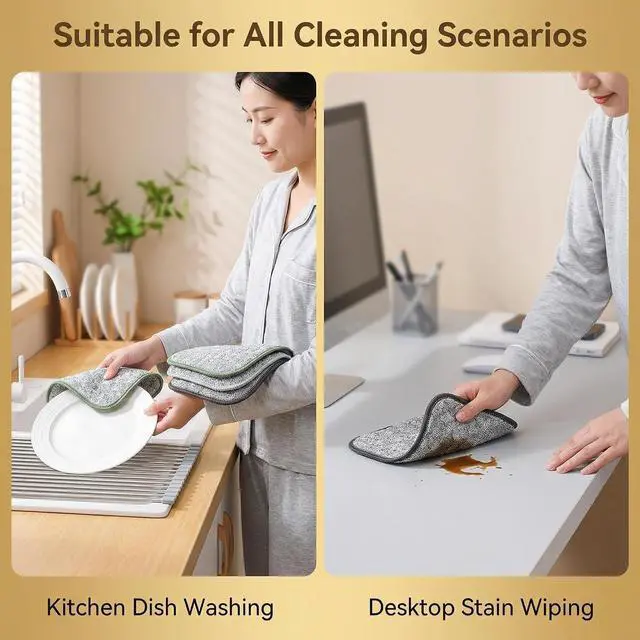 Alt view image 3 of 7 - Double Side Non Scratch Wire Dishcloths,Reusable Wet and Dry Wire Dishwashing Rags for Kitchen,Sinks,Pots,Pans (5pcs)