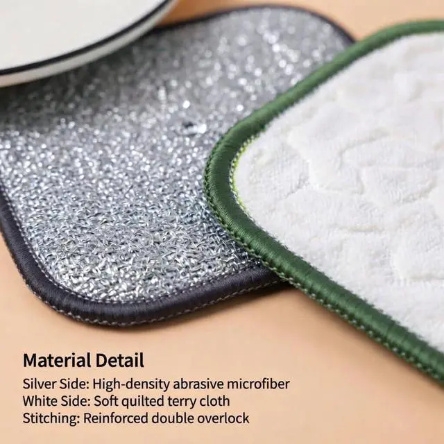 Alt view image 7 of 7 - Double Side Non Scratch Wire Dishcloths,Reusable Wet and Dry Wire Dishwashing Rags for Kitchen,Sinks,Pots,Pans (5pcs)