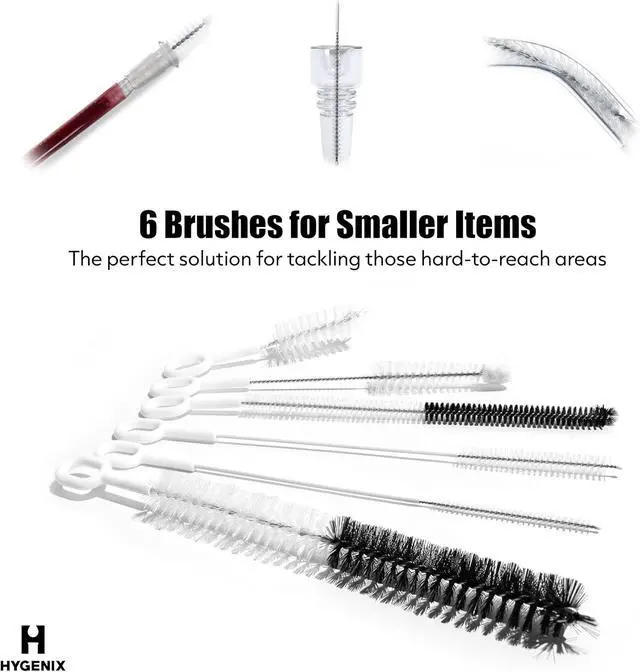 Alt view image 2 of 7 - Pipe Perfect Mini Brush Set 7-Piece Precision Cleaning Kit for Small & Hard-to-Reach Areas | Micro Detail Brushes for Glass, Metal & Silicone | Scratch-Safe, Durable & Reusable (Mini Pack)