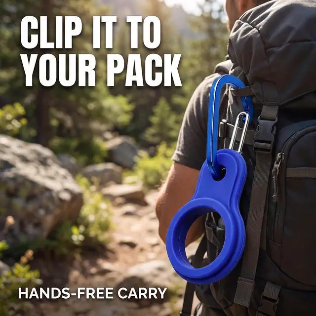 Alt view image 6 of 7 - 6 Pcs Silicone Water Bottle Buckle with Carabiner Clip Portable Secure Bottle Holder Water Bottle Hanging Rings Silicone Water Bottle Buckle Portable Hiking Camping Water Bottle Accessories
