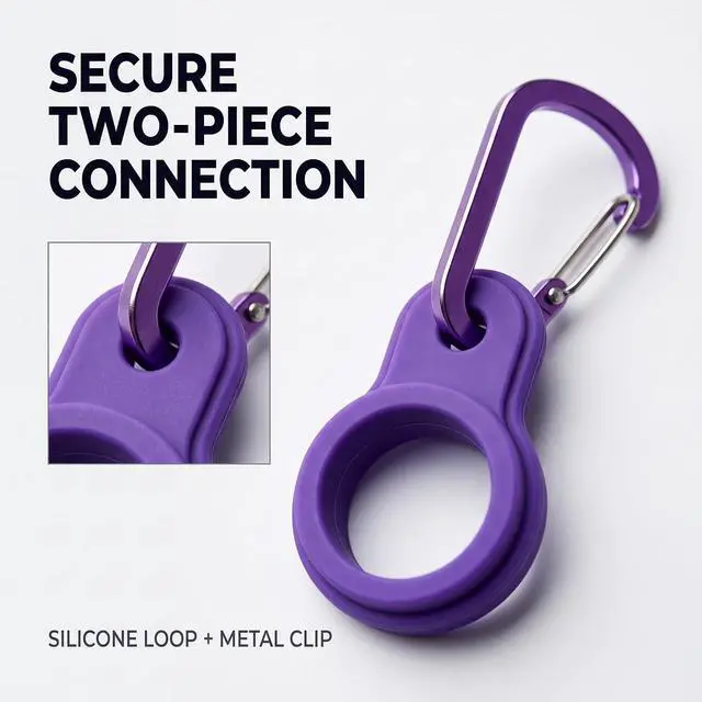 Alt view image 4 of 7 - 6 Pcs Silicone Water Bottle Buckle with Carabiner Clip Portable Secure Bottle Holder Water Bottle Hanging Rings Silicone Water Bottle Buckle Portable Hiking Camping Water Bottle Accessories