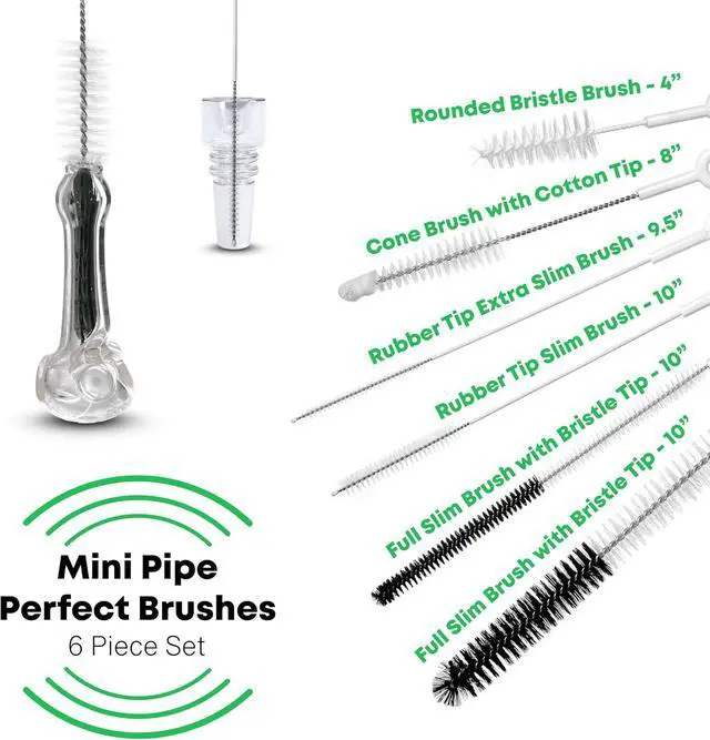 Alt view image 6 of 7 - Pipe Perfect Mini Brush Set 7-Piece Precision Cleaning Kit for Small & Hard-to-Reach Areas | Micro Detail Brushes for Glass, Metal & Silicone | Scratch-Safe, Durable & Reusable (Mini Pack)