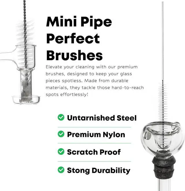 Alt view image 7 of 7 - Pipe Perfect Mini Brush Set 7-Piece Precision Cleaning Kit for Small & Hard-to-Reach Areas | Micro Detail Brushes for Glass, Metal & Silicone | Scratch-Safe, Durable & Reusable (Mini Pack)