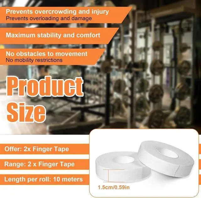 Alt view image 5 of 7 - 0.6'' x 32.8 feet Athletic Tape for Fingers Toes Hands 2 Rolls Finger Tape Sweat-Proof Sports Cotton Tapes for Rock Climbing Volleyball Tapes Football (White)