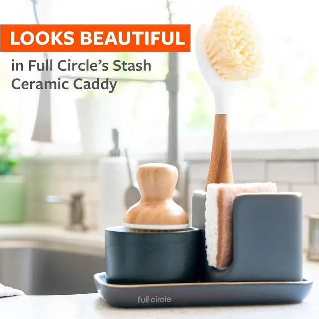 Alt view image 5 of 7 - Full Circle Walnut and Cellulose Scrubber Sponges, Pack of 6 | Powerful yet non-scratch, made with sustainable plant-based materialssafe for nonstick cookware.