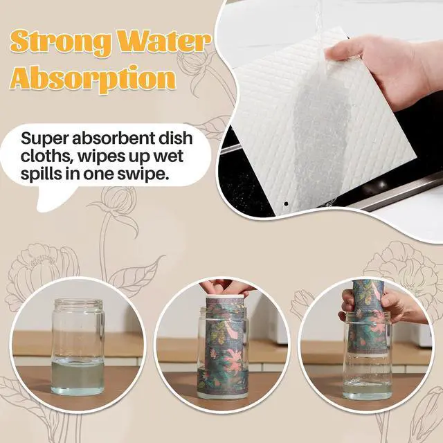 Alt view image 4 of 7 - JOYMOOP 6 Pack Dishcloths for Kitchen, Reusable Absorbent Non-Scratch Cleaning Cloths, Washable Quick-Drying Rags for Cookware and Household, 6.7×7.9 Inch