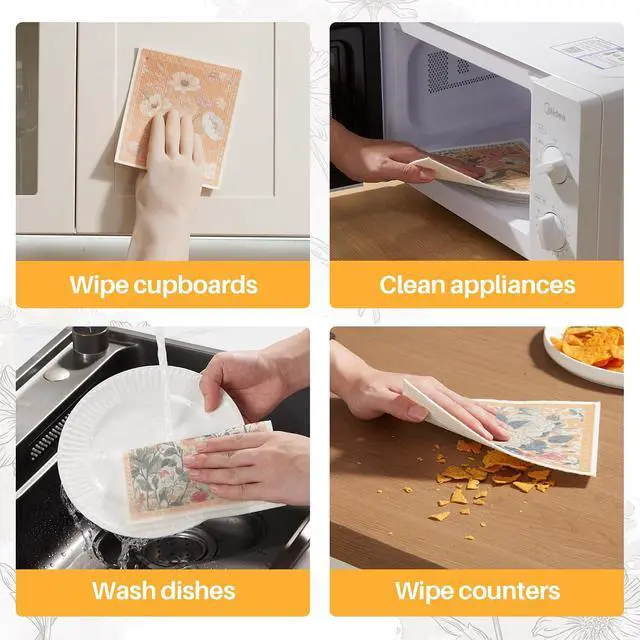 Alt view image 5 of 7 - JOYMOOP 6 Pack Dishcloths for Kitchen, Reusable Absorbent Non-Scratch Cleaning Cloths, Washable Quick-Drying Rags for Cookware and Household, 6.7×7.9 Inch