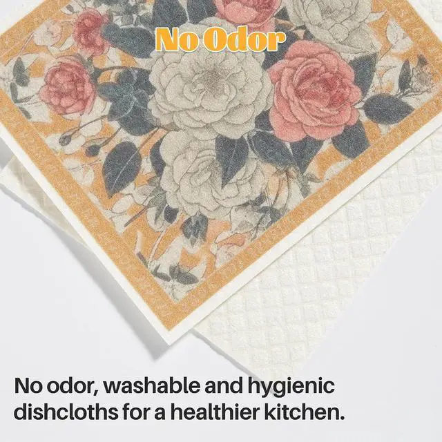 Alt view image 7 of 7 - JOYMOOP 6 Pack Dishcloths for Kitchen, Reusable Absorbent Non-Scratch Cleaning Cloths, Washable Quick-Drying Rags for Cookware and Household, 6.7×7.9 Inch