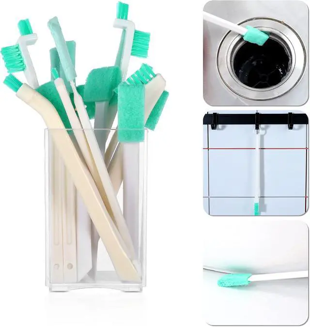 Alt view image 3 of 7 - 16 Pcs Small Household Cleaning Brushes Detail Crevice Cleaner Brush | Crevice Cleaning Tool 8 in 1 Cleaner Brush for Small Holes Corner Space Keyboard Bottle Tile