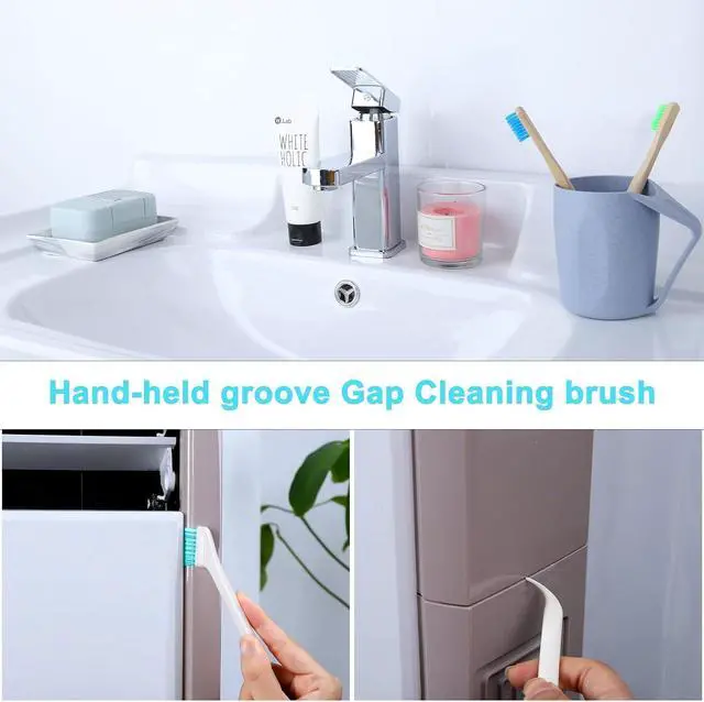 Alt view image 6 of 7 - 16 Pcs Small Household Cleaning Brushes Detail Crevice Cleaner Brush | Crevice Cleaning Tool 8 in 1 Cleaner Brush for Small Holes Corner Space Keyboard Bottle Tile