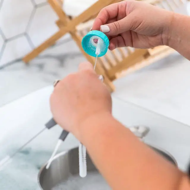 Alt view image 3 of 7 - Full Circle All-in-One Bottle Cleaning Multitool, Gray | A complete brush set that cleans bottles plus narrow & wide straws in one tool