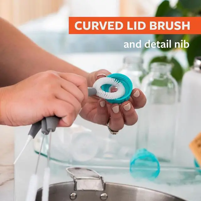 Alt view image 7 of 7 - Full Circle All-in-One Bottle Cleaning Multitool, Gray | A complete brush set that cleans bottles plus narrow & wide straws in one tool