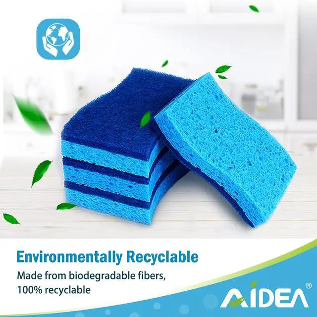 Alt view image 7 of 7 - AIDEA Sponges Kitchen-6Count, Non Scratch Scrub Sponge, Dish Sponges | Cleaning Sponges for Non Stick Cookware, Cleans Fast Without Scratching, Cleaning Power for Kitchen, Bathroom, Household