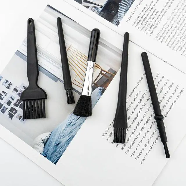 Alt view image 6 of 7 - 5 PCS Mini Keyboard Brushes, Anti-Static Brush for Small Spaces | 5 Different Types of Cleaning Brushes, Portable Nylon Bristle Brush, for Cleaning Small Crevices and Crannies