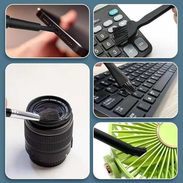Alt view image 7 of 7 - 5 PCS Mini Keyboard Brushes, Anti-Static Brush for Small Spaces | 5 Different Types of Cleaning Brushes, Portable Nylon Bristle Brush, for Cleaning Small Crevices and Crannies