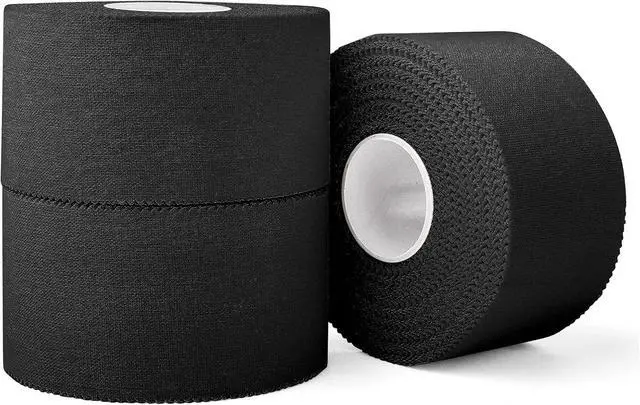 Main image of (3 Pack) Black Athletic Sports Tape, Very Strong Easy Tear No Sticky Residue Tape for Athlete & Sport Trainers & First Aid Injury Wrap,Suitable for Bats,Tennis,Gymnastics & Boxing1.5in X 35ft