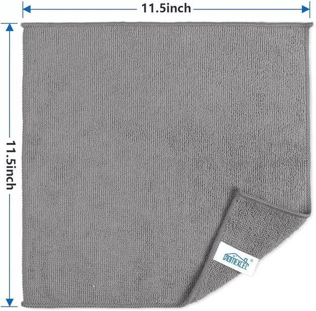 Alt view image 7 of 7 - HOMEXCEL 8PK Microfiber Cleaning Cloth, Cleaning Rags for Home, 11.5x11.5in | Reusable, Lint Free, Scratch-Free and Highly Absorbent Towels for Kitchen, Window and Glass, Cars, Grey