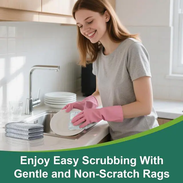 Alt view image 3 of 7 - Cleaning Rags, Dish Scrubbers, Mesh Cleaning Cloths, 24 PCS (7.87X7.87) | Non-scratch, reusable, ample supply, cuts rust & grease, multipurpose
