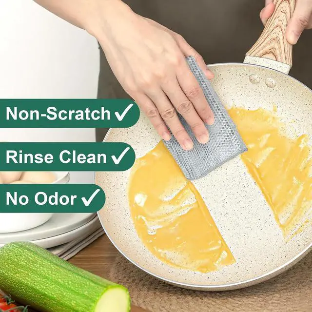 Alt view image 4 of 7 - Cleaning Rags, Dish Scrubbers, Mesh Cleaning Cloths, 24 PCS (7.87X7.87) | Non-scratch, reusable, ample supply, cuts rust & grease, multipurpose