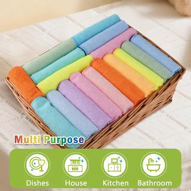 Alt view image 7 of 7 - AIDEA Microfiber Cleaning Cloth, 10PK, Cleaning Rags, 11.5"×11.5" | Microfiber Towels for Cars, Lint Free Cloth, Dusting Cloth for Home, Window, Cleaning Supplies