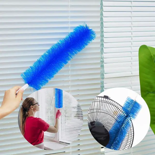 Alt view image 4 of 6 - Fan Cleaner Brush, Fan Brush Cobweb Duster Microfiber Duster Ideal for Ceiling Duster, Household Duster for Curtains, Fan Cleaner for Box Fan (2 Pack) (Blue)