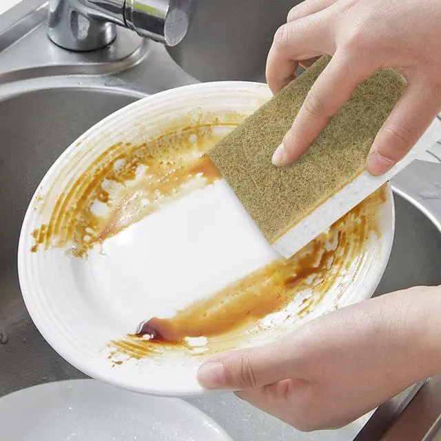 Alt view image 2 of 6 - Natural Kitchen Sponge Compostable Kitchen Sponges Cellulose and Coconut Scrubber Abrasive Scrubbing Pads SmilePowo Environmentally Friendly Sponge for Dishes (12 Pack)