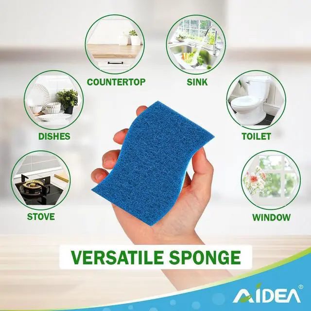 Alt view image 5 of 7 - AIDEA Sponges Kitchen, 6Count, Non-Scratch Scrub Sponge, Sponge for Dishes | Kitchen Sponges for Non-Stick Cookware, Cleans Fast Without Scratching, Cleaning Power for Kitchen, Bathroom, Household