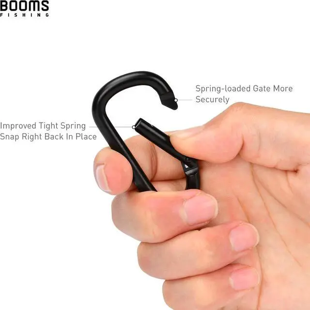 Alt view image 3 of 5 - Booms Fishing CC2 Carabiner Clip, 2.3" Small Carabiner Keychain, Multi-use Aluminium D Ring Caribeener Clips