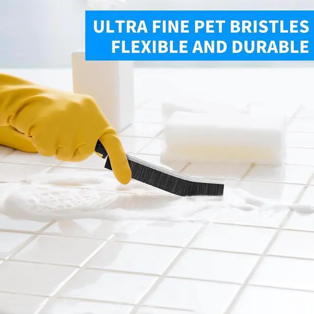 Alt view image 4 of 7 - 4TH Multi-Purpose Hard Bristle Crevice Cleaning Brush -Deep Reach Gap Cleaning Tool for Household Use -Versatile, Durable, Thin Brush to Clean Tight Spaces -4 Pcs, Black