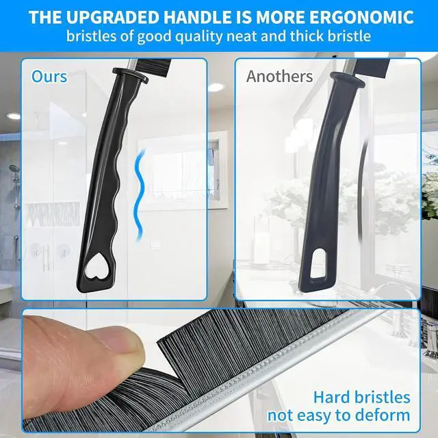 Alt view image 7 of 7 - 4TH Multi-Purpose Hard Bristle Crevice Cleaning Brush -Deep Reach Gap Cleaning Tool for Household Use -Versatile, Durable, Thin Brush to Clean Tight Spaces -4 Pcs, Black