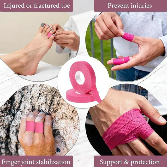 Alt view image 5 of 7 - 2 Rolls Pink Climbing Tape, 0.6-Inch x 32-feet Athletic Tape for Fingers, Hands, & Toes, Extra Strong Adhesive, Rock Tape, Sports Tape for Outdoor Sports Climbing Football