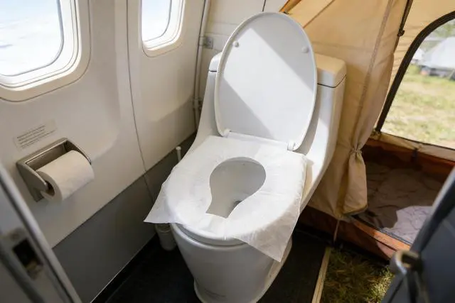 Alt view image 7 of 7 - Toilet Seat Covers, 20-Pack Disposable Flushable Travel Covers | Natural wood pulp, flushable, 14" x 17", standard size, for adults, kids, potty training, travel, camping, road trips