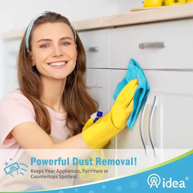 Alt view image 4 of 7 - AIDEA Microfiber Cleaning Cloth-8PK, Microfiber Towels for Cars 12"x16" | Soft Absorbent Cleaning Rags, Reusable Microfiber Towel Lint-Free Streak-Free for House, Kitchen, Window Multicolor