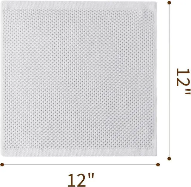 Alt view image 2 of 7 - Cotton Dish Cloths 6 Pack,12x12 Inch Super Absorbent, Quick-Dry & Reusable Kitchen Cleaning Cloths, Lint-Free Washable Towels for Dishes, Glass & Household Use(White)