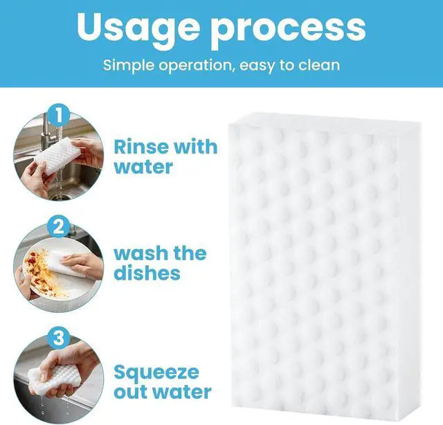 Alt view image 3 of 7 - 20 Pack 2X Compressed Magic Eraser Sponge, Thick Melamine Cleaning Sponge | Multifunctional Compressed Sponge Removes Dirt, Grease, Crayon Marks, For use in Kitchen, Bathroom, Wall Surface, Sink, Car