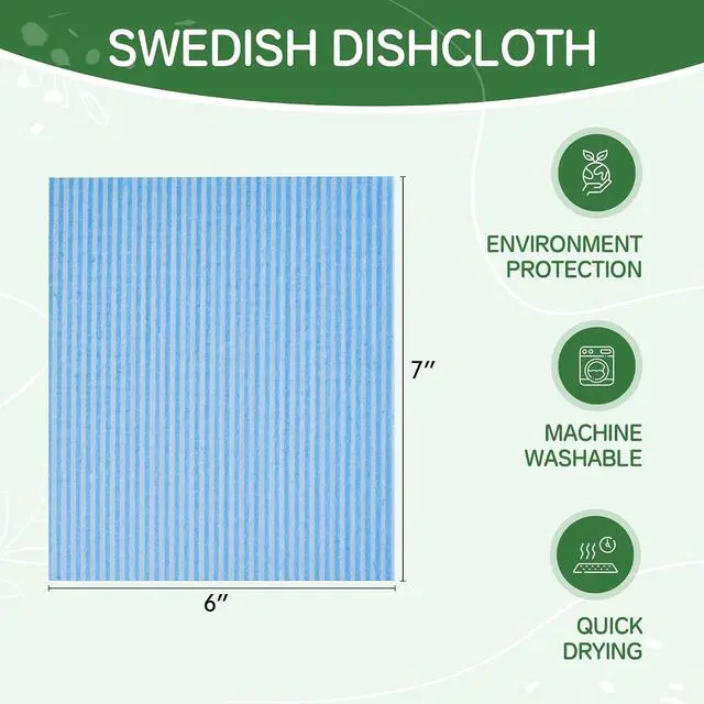 Alt view image 2 of 7 - Swedish Dishcloths for Kitchen 10 Pack, Blue Cellulose Sponge Cloths of Reusable Dish Cloths for Cleaning,Super Absorbent Dish Towels for Washing Dishes