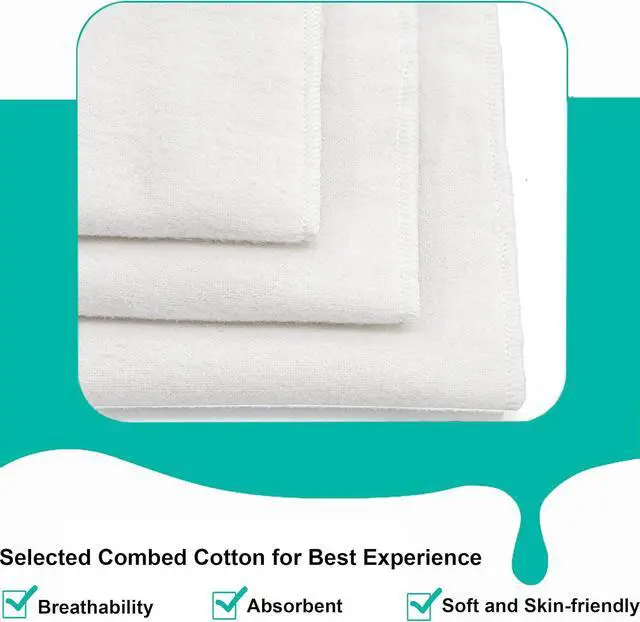 Alt view image 3 of 7 - KimYoung 100% Cotton Skin Fold Pads, Bra & Tummy Sweat Liners 3 Pack