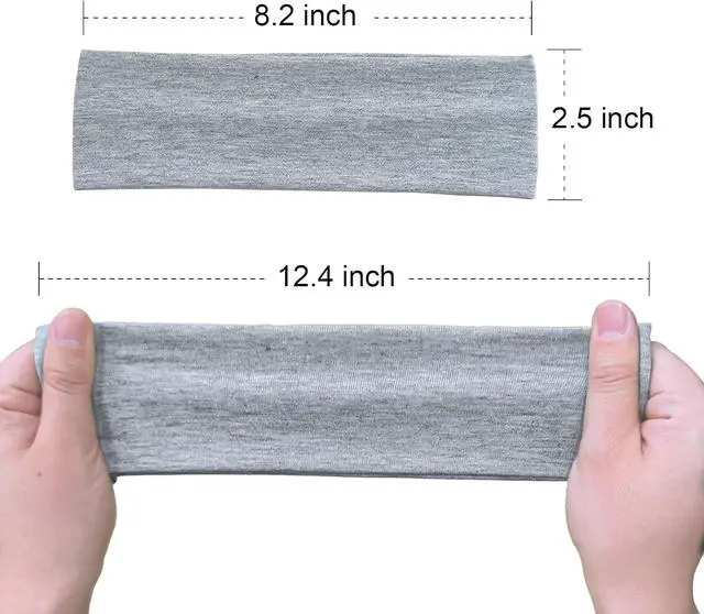 Alt view image 4 of 6 - Yoga Headbands for Women, Non Slip Elastic Sweat Hairbands, Solid Color Head Accessories Headscarves Hair Hoop, Sweat-absorbing Hairbands for Sports, Fitness, Running