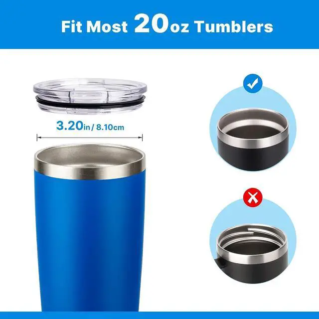 Alt view image 5 of 5 - 2 Pack 20 oz Tumbler Lid Replacement for YETI, SUNWILL, WETOWETO | Splash Resistant Lids, Covers for 20 Tumblers, BPA Free, Straw Friendly for Commutes, Office, Gym, Home Use