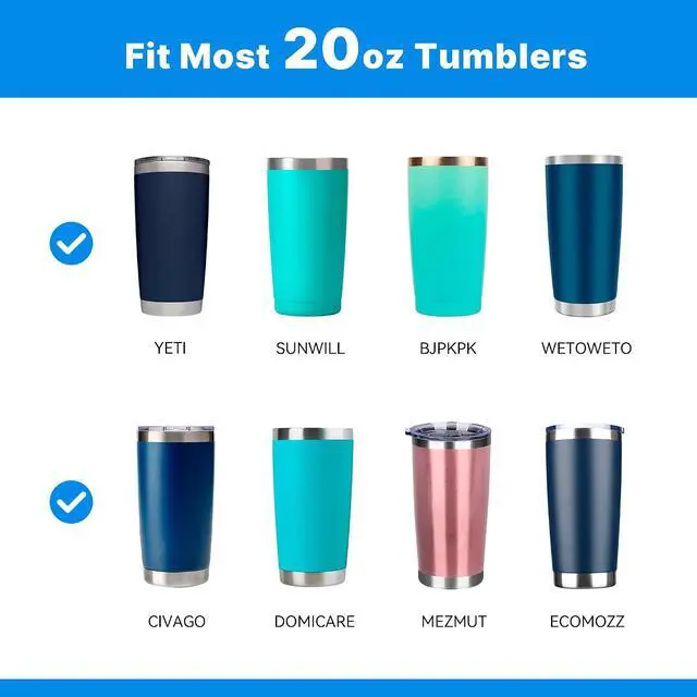 Alt view image 4 of 5 - 2 Pack 20 oz Tumbler Lid Replacement for YETI, SUNWILL, WETOWETO | Splash Resistant Lids, Covers for 20 Tumblers, BPA Free, Straw Friendly for Commutes, Office, Gym, Home Use