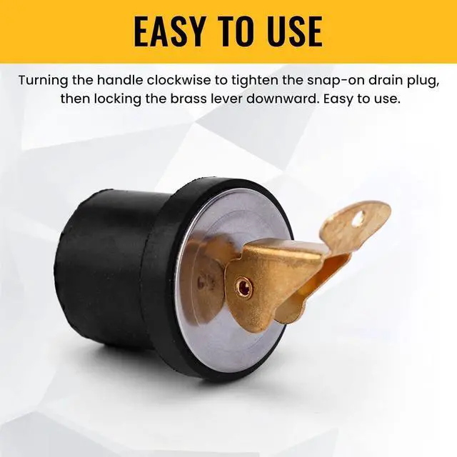 Alt view image 3 of 7 - 2pcs Brass Boat Drain Plugs for Marine Kayak Yacht Fishing | 7/8 Inch Deck and Baitwell Bait Well Plug with Snap Handle Livewell Live Well Drain Plug for Boating Boats Accessories