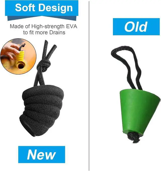 Alt view image 4 of 7 - GanFindX Kayak Scupper Plug for 1.4-1.7" Scupper Universal Drain Hole | Flexible EVA Material with Lanyard Design for Easy Installation and Secure Fit During Kayaking