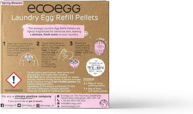 Alt view image 2 of 7 - Ecoegg Laundry Egg Refill Pellets, 50 Loads, Spring Blossom, Sensitive Skin Laundry Detergent