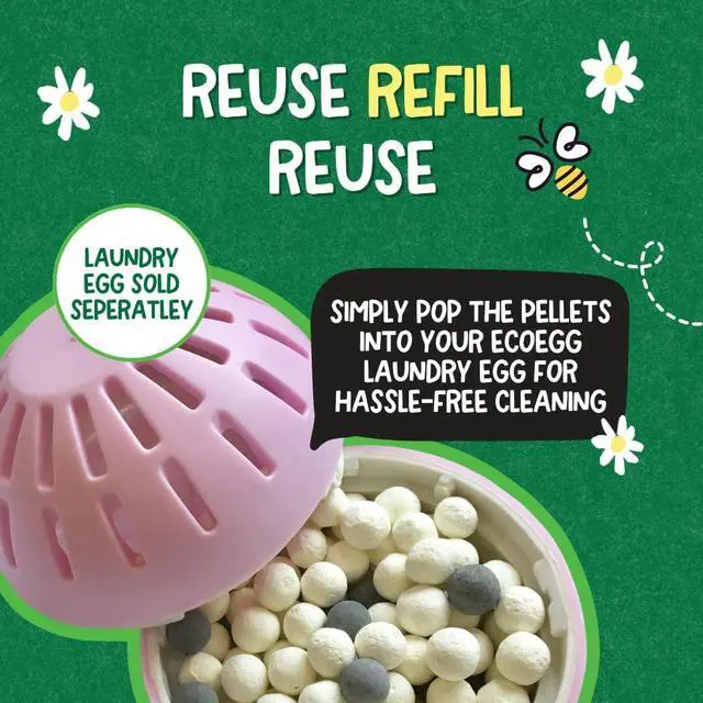 Alt view image 4 of 7 - Ecoegg Laundry Egg Refill Pellets, 50 Loads, Spring Blossom, Sensitive Skin Laundry Detergent