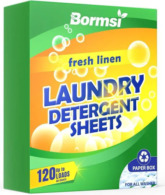 Main image of Laundry Detergent Sheets Fresh Scent 120 Loads No Plastic Jug, Travel Laundry Soap Detergent 60 Sheets